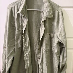Sanctuary Women’s Light Olive Shirt Jacket Size XL